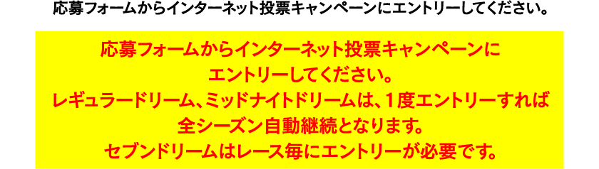 応募フォームからインターネット投票キャンペーンにエントリーしてください。