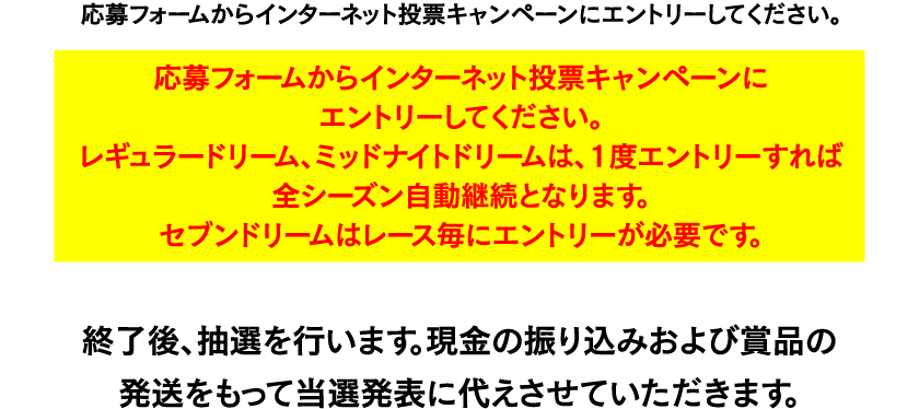 応募フォームからインターネット投票キャンペーンにエントリーしてください。
