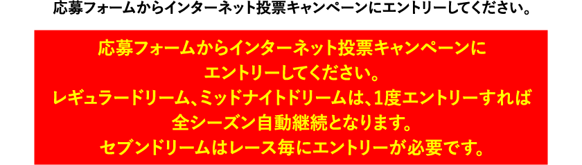 応募フォームからインターネット投票キャンペーンにエントリーしてください。
