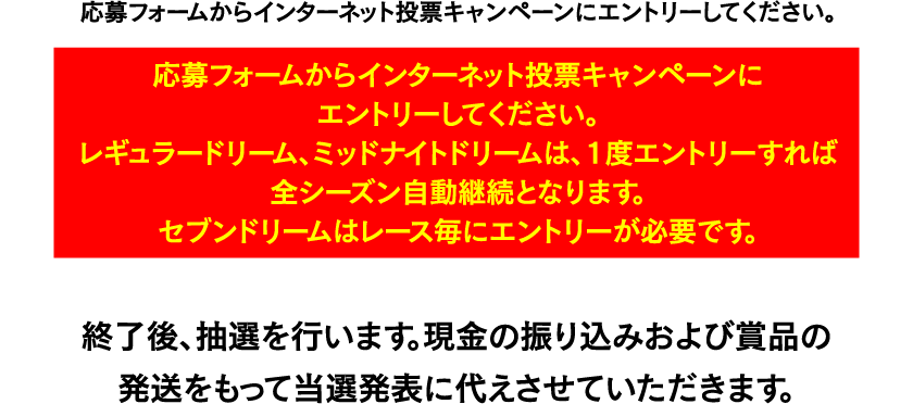 応募フォームからインターネット投票キャンペーンにエントリーしてください。