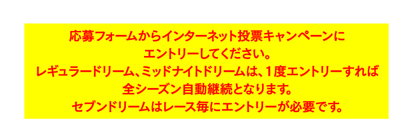 応募フォームからインターネット投票キャンペーンにエントリーしてください。