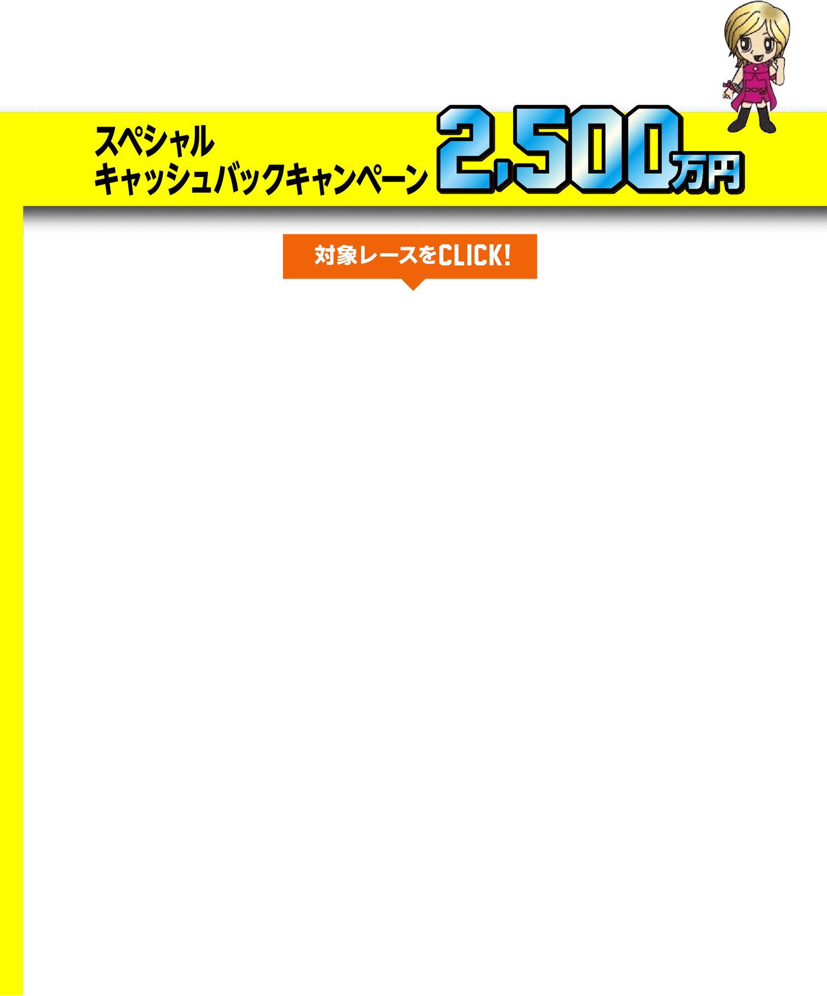 スペシャルキャッシュバックキャンペーン 2,500万円